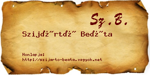 Szijártó Beáta névjegykártya